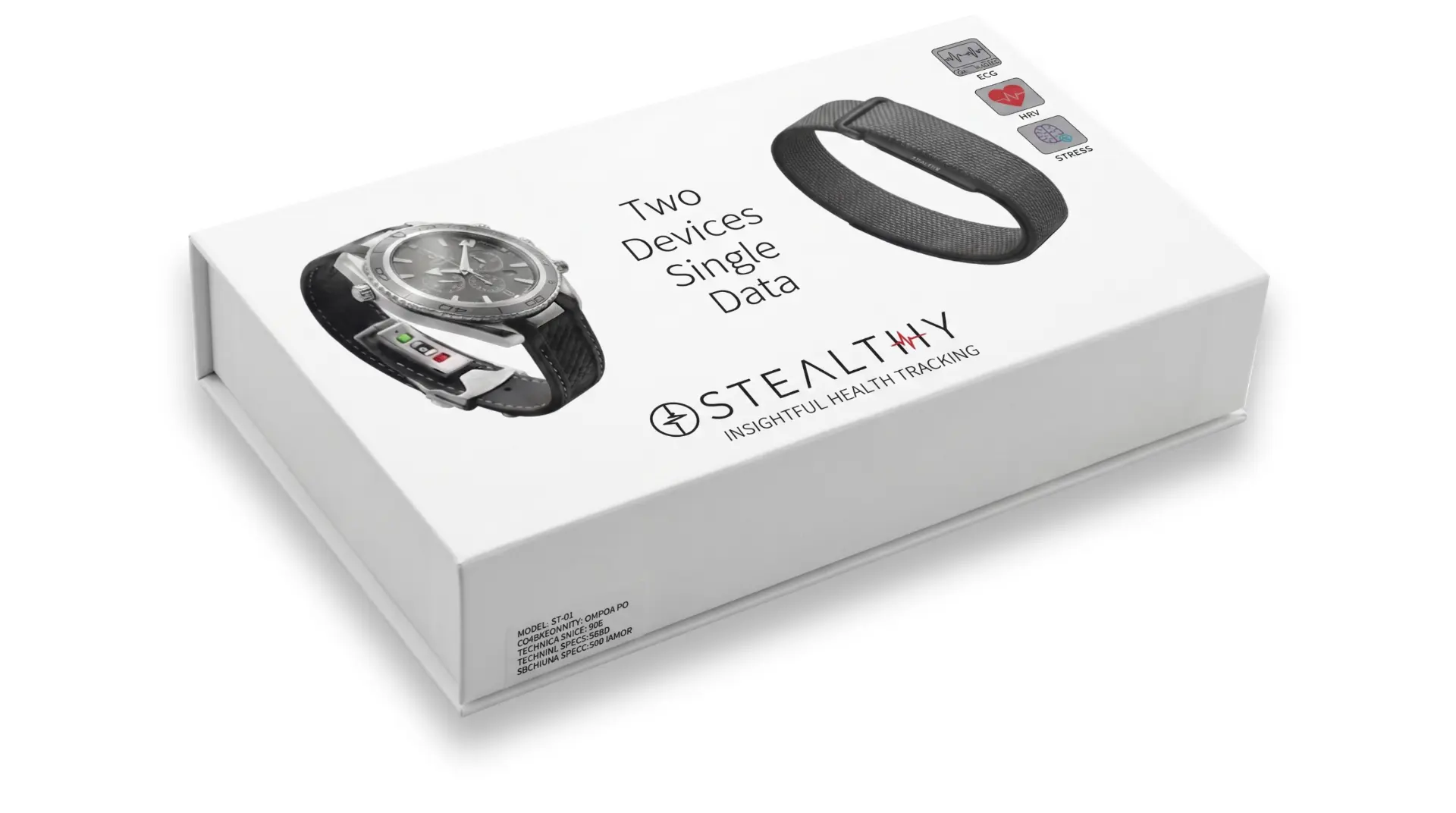 Stealthy retail box containing the clasp sensor and the sports band
